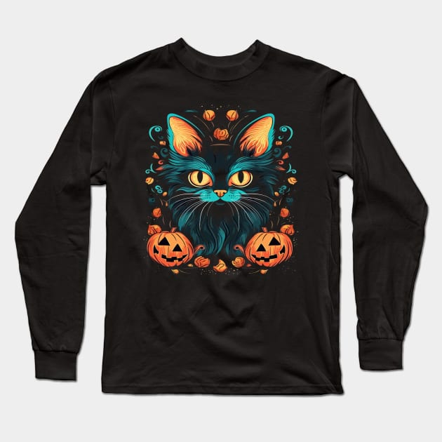 Somali Cat Halloween Long Sleeve T-Shirt by JH Mart